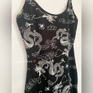BEAR DANCE 'CHINESE DRAGON BODYCON DRESS' IN BLACK